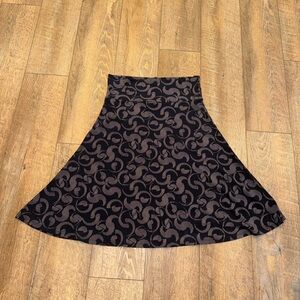 LuLaRoe Women’s Azure Skirt Black and Lavender Gray Swirl Pattern Size Medium
